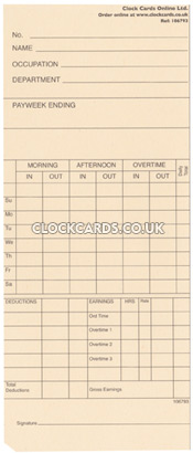 Accutime AC002 Weekly Clock Cards